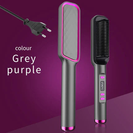 Heated straightening brush